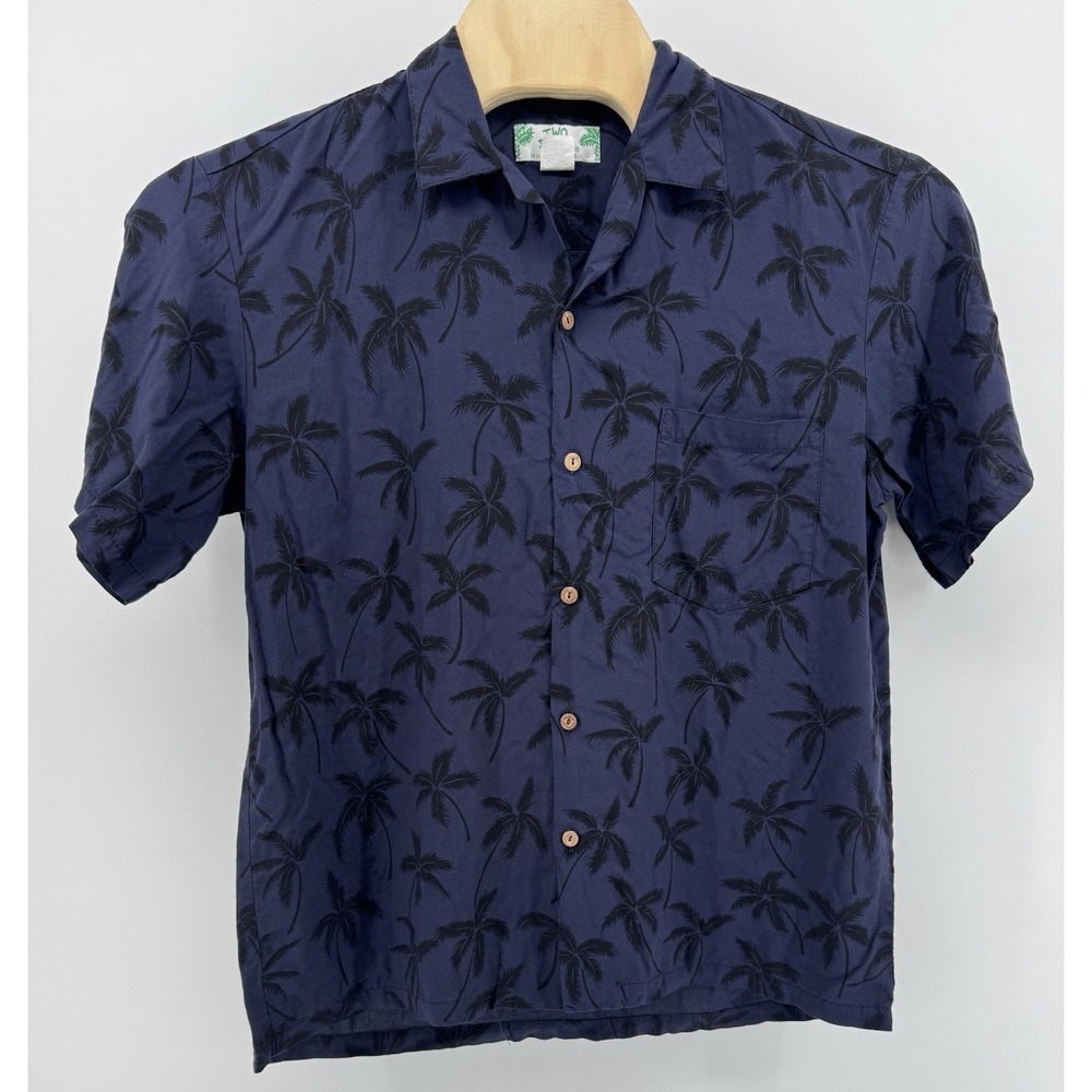 Vintage Two Palms Hawaiian Shirt Men's Rayon Size L Aloha Made in Hawaii